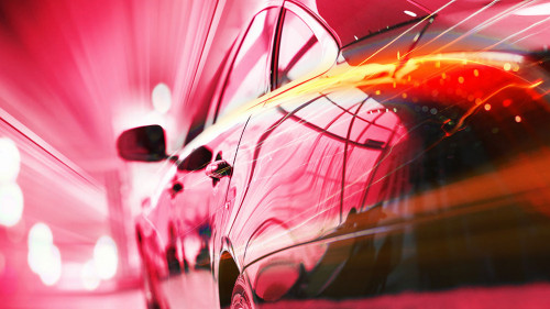 Rear view of luxury car