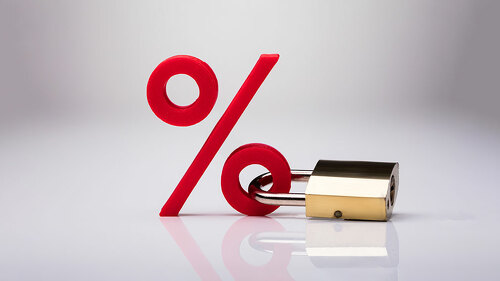 Percentage Sign Locked With Keypad Lock