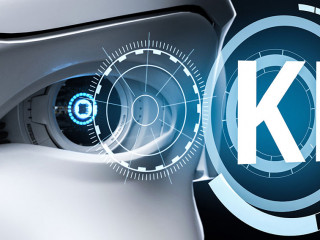 3D Illustration Roboter Auge KI