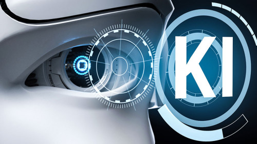 3D Illustration Roboter Auge KI