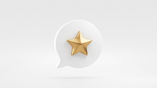 Gold best star rating 3d icon design element isolated on white b