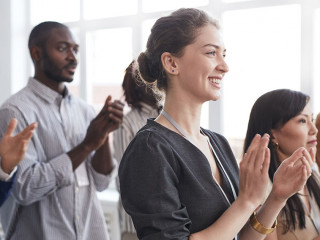 Business People Applauding Standing Up
