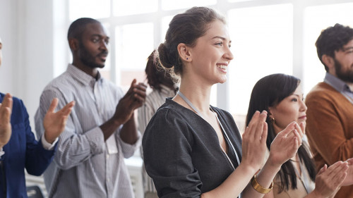 Business People Applauding Standing Up