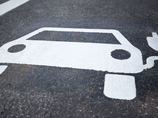 Parking symbol for electric cars being charged