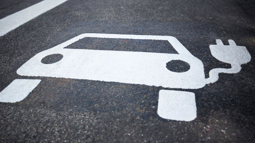 Parking symbol for electric cars being charged