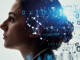 AI (Artificial Intelligence) concept. Deep learning. Digital tra