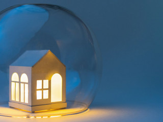 Conceptual image of safety when staying at home during Corona virus COVID-19 quarantine lockdown