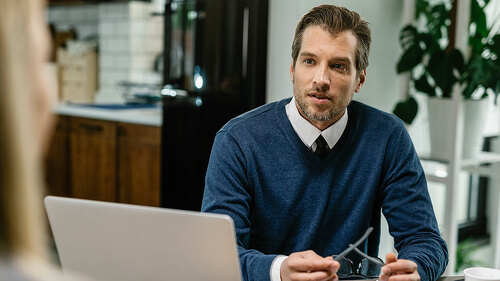 Financial advisor having consultations with a client.