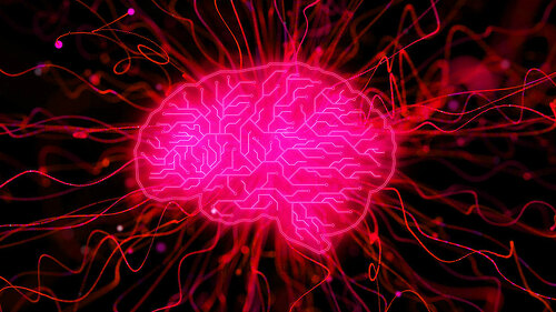 Creative blue brain wallpaper