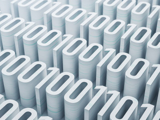 Abstract 10 white coding wallpaper. Technology and programming concept. 3D Rendering.