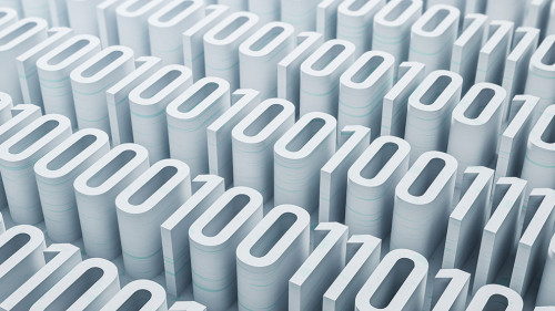 Abstract 10 white coding wallpaper. Technology and programming concept. 3D Rendering.