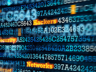 Computer hacking concept . Mixed media