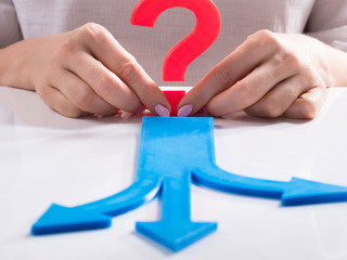 Close-up Of Blue Arrows Showing Various Directions