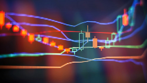 professional technical analysis on the monitor of a computer. Fu