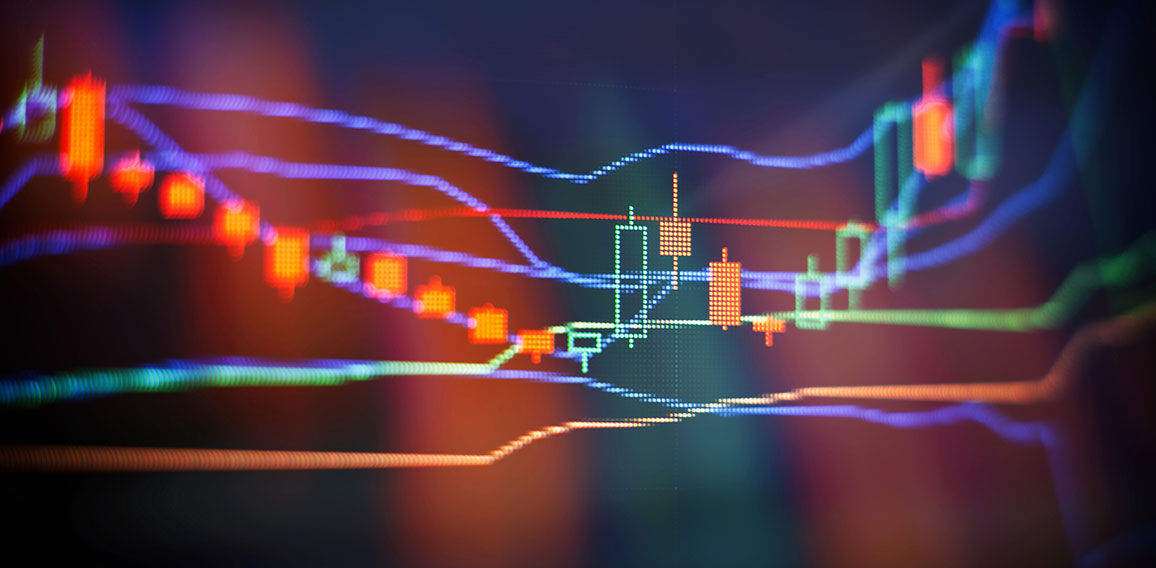 professional technical analysis on the monitor of a computer. Fu