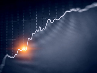 Business graph and trade monitor