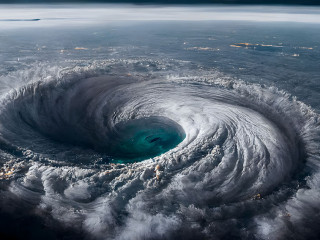 Ein Hurricane über dem Meer