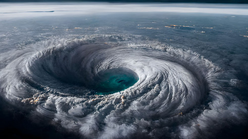 Ein Hurricane über dem Meer