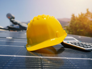 Renewable energy system with solar panel on the roof