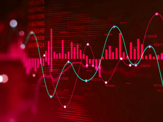 Stock market and trading, digital graph