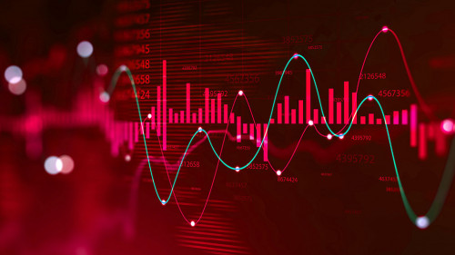 Stock market and trading, digital graph