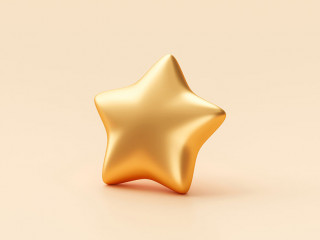 Gold star rating review isolated on best quality 3d background w