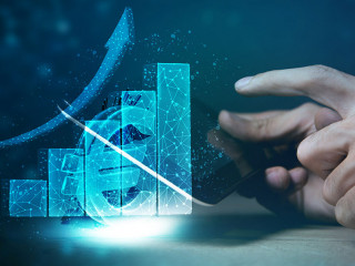 growth of euro currency money. Business finance concept