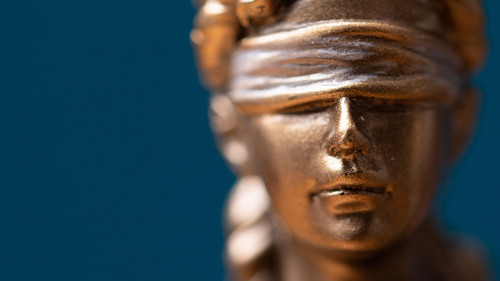 Face of lady justice or Iustitia - The Statue of Justice