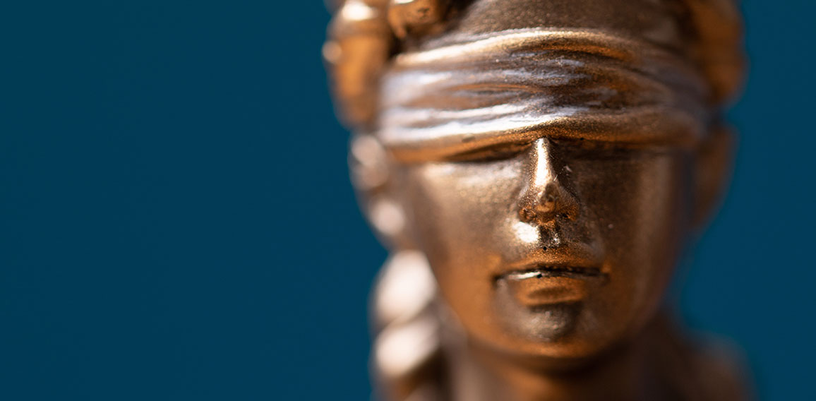 Face of lady justice or Iustitia - The Statue of Justice