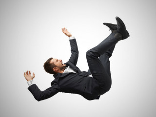 falling and screaming businessman