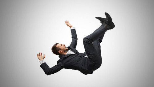 falling and screaming businessman
