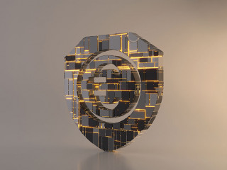 light background 3d rendering symbol of shield  icon