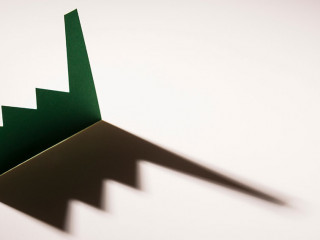 green plain factory in light