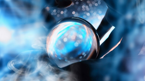 Astrological background. Crystal ball with predictions. Horoscop