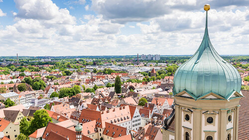 Aerial view over Augsburg