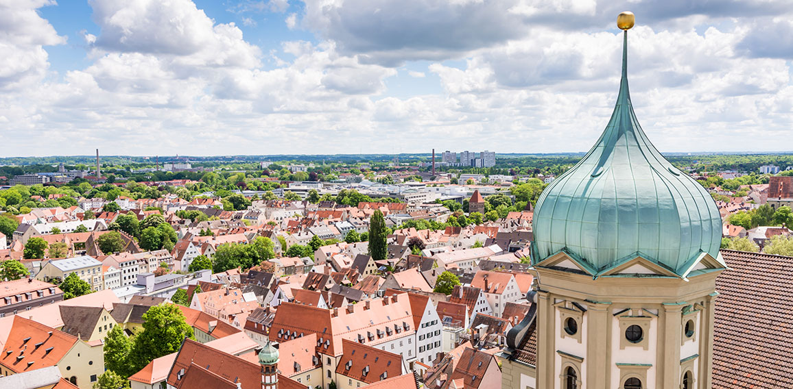Aerial view over Augsburg