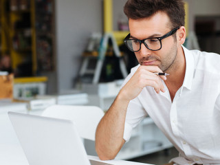 Man working on laptop