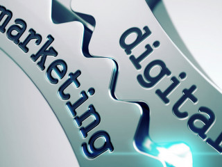 Digital Marketing Concept on the Cogwheels.