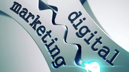 Digital Marketing Concept on the Cogwheels.