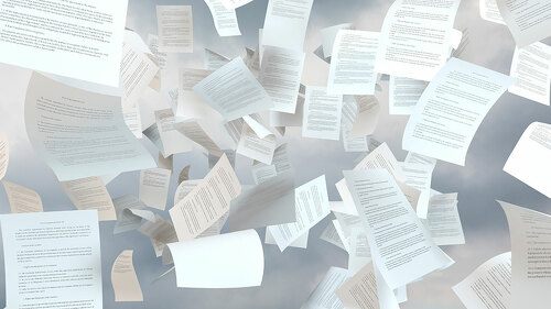 tax papers falling
