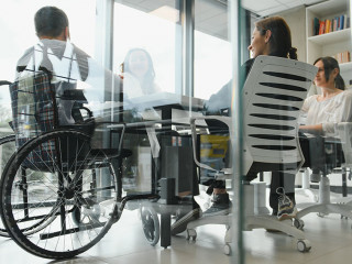 Group of young people in business meeting