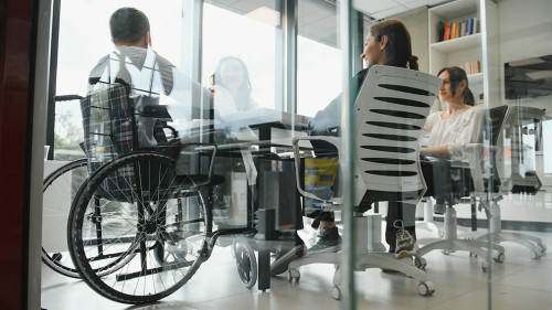 Group of young people in business meeting