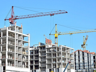 Crane and construction site