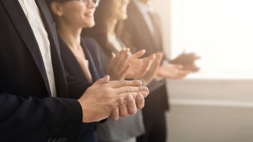 Business people hands applauding at meeting
