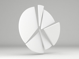 Circle diagram. Pie chart with copy space. 3d render.