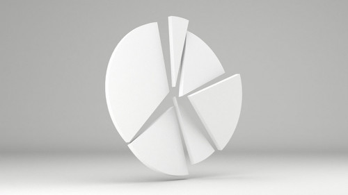 Circle diagram. Pie chart with copy space. 3d render.