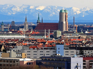 Munich with view of the alps