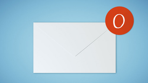 0 emails on blue background