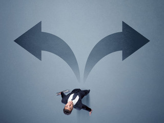 Businessman making a decision