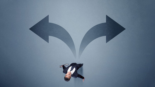 Businessman making a decision